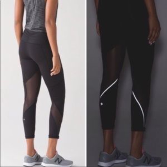 lululemon athletica Pants - Lululemon Outrun Black Mesh Leggings